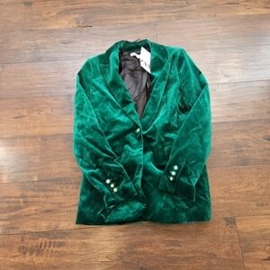 Zara ankle Emerald Green Velvet Blazer